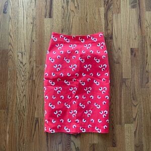 Boden Floral Red Pop Daisy Cloud Women Cotton Stretch Pencil Skirt